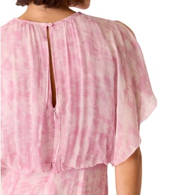 Pleated Abstract Print Dress