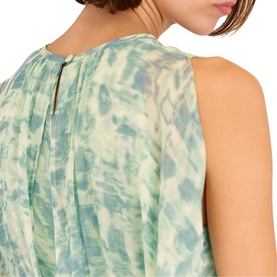 Dashed Brush Marks Pleated Dress