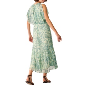 Dashed Brush Marks Pleated Dress