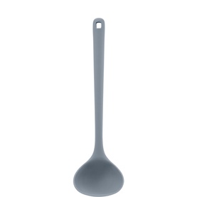 Judge Silicone Ladle in grey with long handle and rounded bowl, flexible edges, dishwasher safe