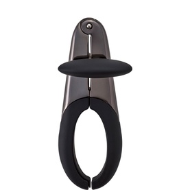 Stellar Can Opener Black with sleek dark metal finish, ergonomic curved handle and non-slip rubber grip
