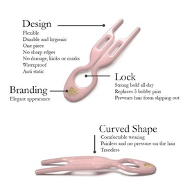 N&deg;1 Hairpin Miami Collection - Seashell Pink, Soft Beige and Tantalizing Blue