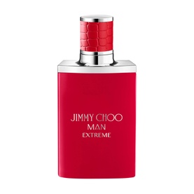 Jimmy Choo Man Extreme Eau de Parfum 50ml, red rectangular bottle with silver cap and red crocodile-embossed collar