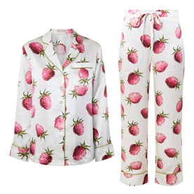 Lila Strawberry Silk Pyjama Set