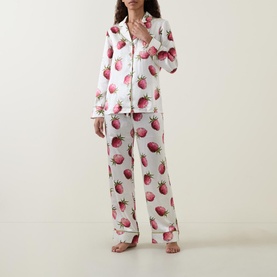 Lila Strawberry Silk Pyjama Set