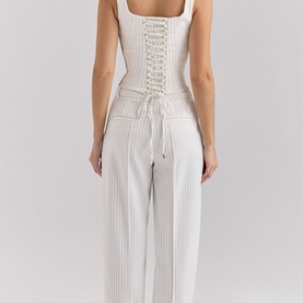 Selma Pinstripe Boned Corset Top