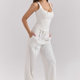 Selma Pinstripe Boned Corset Top