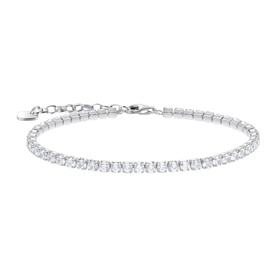 White Zirconia Halo Pendant Bracelet