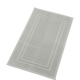 Christys Fina Bath Mat in French Grey, 100% cotton with tonal bordered texture detail