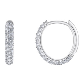 Zirconia Pav&eacute; Hoop Earrings