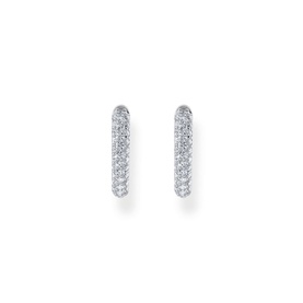 Zirconia Pav&eacute; Hoop Earrings