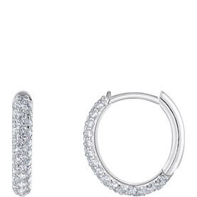 Zirconia Pav&eacute; Hoop Earrings