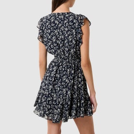 Maxine Flutter-Trim Floral Mini Dress