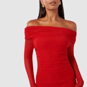 Minnie Bardot Off The Shoulder Dress