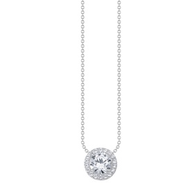 Zirconia Halo Pedant Necklace