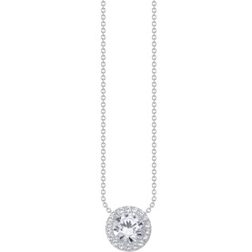 Zirconia Halo Pedant Necklace