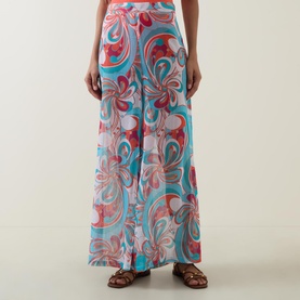 Beach Printed Wide Leg Trousers