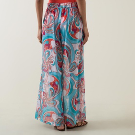 Beach Printed Wide Leg Trousers