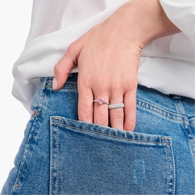 Heart-Shaped Zirconia Ring