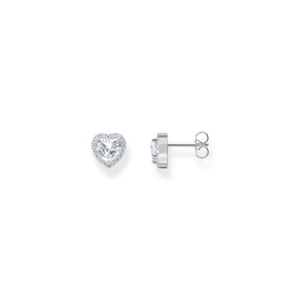 Heart-Shaped Zirconia Halo Stud Earrings
