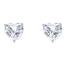 Heart-Shaped Zirconia Stud Earrings