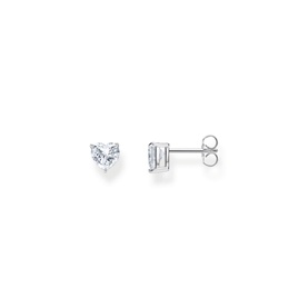 Heart-Shaped Zirconia Stud Earrings