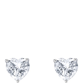 Heart-Shaped Zirconia Stud Earrings