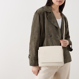 Three Flap Leather Crossbody Bag