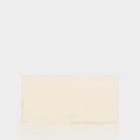 Logo Grained Leather Flap Wallet