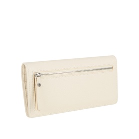 Logo Grained Leather Flap Wallet