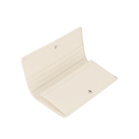 Logo Grained Leather Flap Wallet