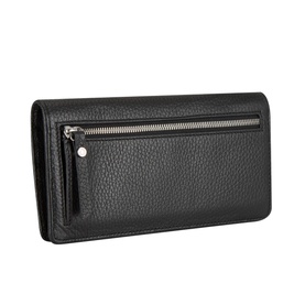 Logo Grained Leather Flap Wallet