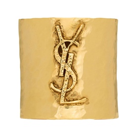 Hammered YSL Logo Cuff