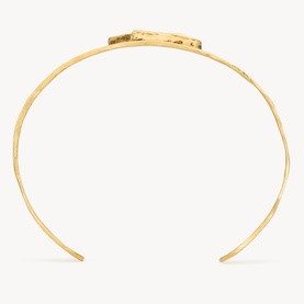 Hammered YSL Logo Cuff