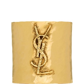 Hammered YSL Logo Cuff