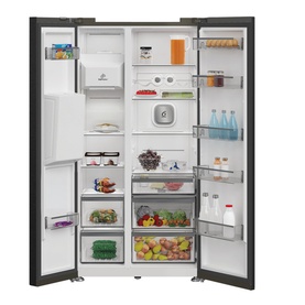 203/375L Plumbed Ice and Water 2 Door American Fridge Freezer