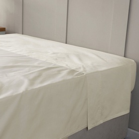 600 Thread Count Pure Egyptian Cotton Sateen Flat Sheet Ivory