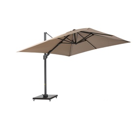 Square Glow Parasol & Cover Taupe 3m
