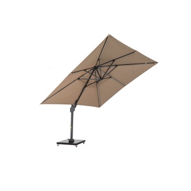 Square Glow Parasol & Cover Taupe 3m
