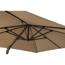 Square Glow Parasol & Cover Taupe 3m