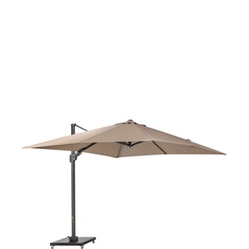 Square Glow Parasol & Cover Taupe 3m