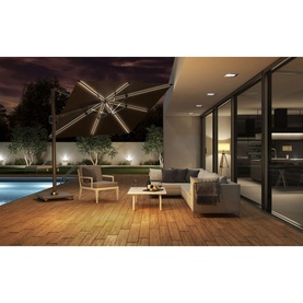 Square Glow Parasol & Cover Anthracite 3m