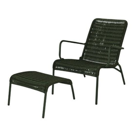 Ellendale Garden Lounge Chair & Footstool Forest Green