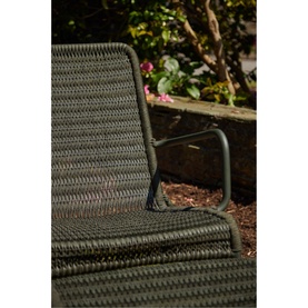 Ellendale Garden Lounge Chair & Footstool Forest Green