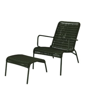 Ellendale Garden Lounge Chair & Footstool Forest Green