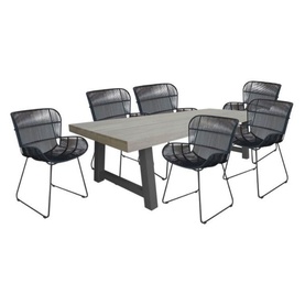 Kingsville Garden Dining Set Graphite 240cm
