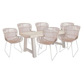 Kingsville Garden Dining Set Linen 195cm
