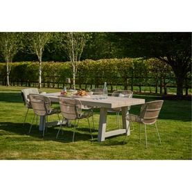Kingsville Garden Dining Set Linen 195cm