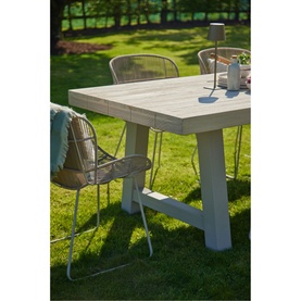 Kingsville Garden Dining Set Linen 195cm