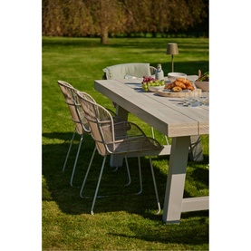 Kingsville Garden Dining Set Linen 195cm